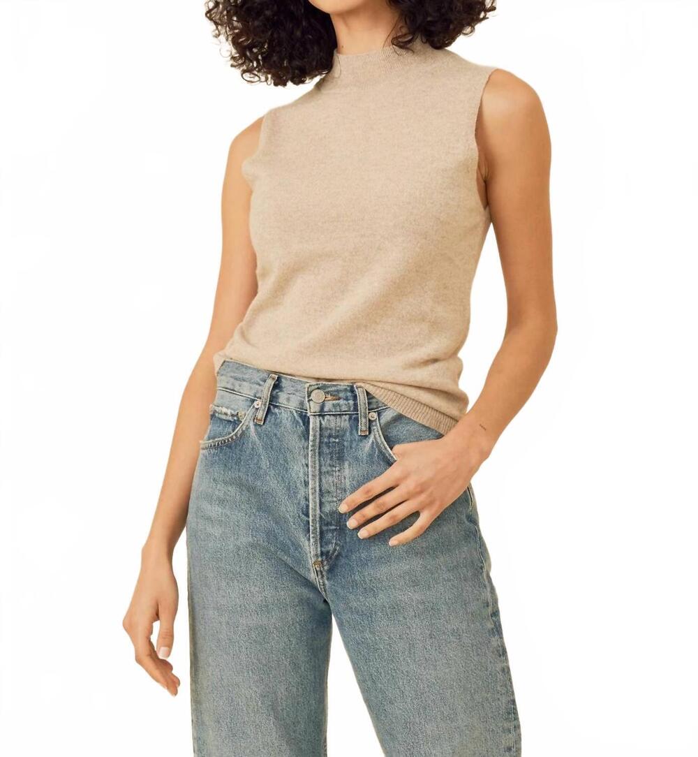 NEW ONE GREY DAY amari cashmere tank top in oatmeal